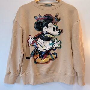 Zara X Disney Mickey Sweatshirt Crewneck Pullover‎ Women’s Medium Artsy Abstract